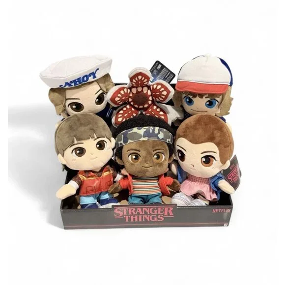 Stranger Things 8” Plush Set Of 6 Steve, Eleven, Dustin, Lucas, Demogorgon, Will - Picture 1 of 3